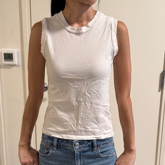All Saints Tops - All Saints Classic White Muscle Tee